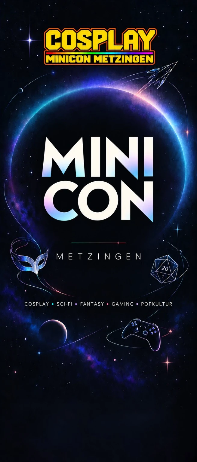 Minicon-Rollup mit Weltraum, Spielcontroller und Fantasywürfel